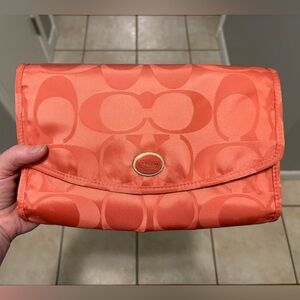 Coach Signature Patterned Cosmetics Travel Bag